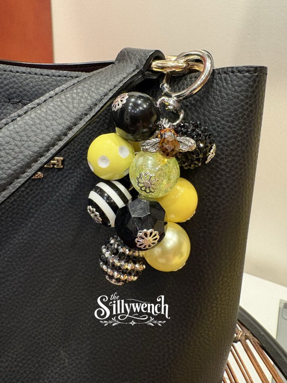 Bumble Bliss Purse/Bag Charm, silver-toned